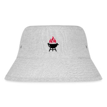 Grill Flame Icon - Stanley/Stella Recycled Bucket Hat - heather grey - Front