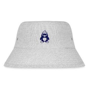 Pinguin Kacke auf Kopf gemacht Lustige Kot Scheiße - Stanley/Stella recycelter Bucket Hat - Grau meliert - Vorne
