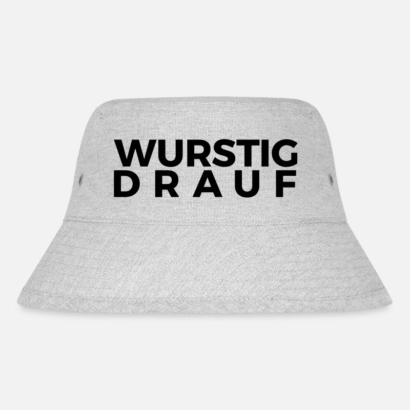 WURSTIG DRAUF - Stanley/Stella recycelter Bucket Hat - Grau meliert