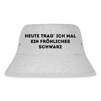 Heute rag ich mal ein fröhliches Schwarz - Stanley/Stella recycelter Bucket Hat - Grau meliert - Vorne