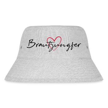 Brautjungfer Herz Junggesellinnenabschied - Stanley/Stella recycelter Bucket Hat - Grau meliert - Vorne