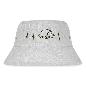 Herzfrequenz Camping - Stanley/Stella recycelter Bucket Hat - Grau meliert - Vorne