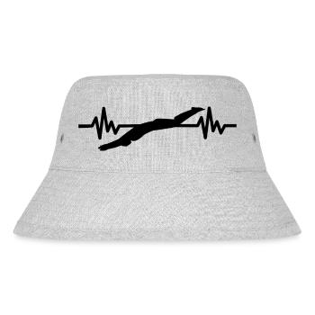 Herzschlag Schwimmer - Taucher Wassersport Athlet - Stanley/Stella recycelter Bucket Hat - Grau meliert - Vorne
