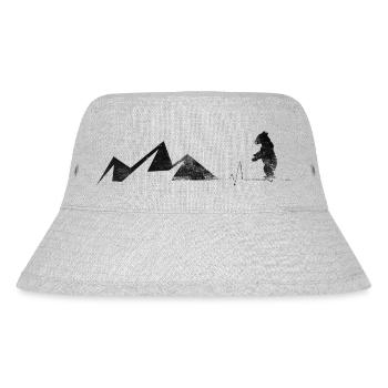 Heartbeat - Bear - Mountain - (5) - Stanley/Stella Recycled Bucket Hat - heather grey - Front