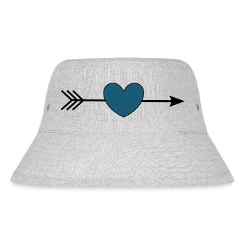 blaues Herz mit Pfeil Valentinstag - Stanley/Stella recycelter Bucket Hat - Grau meliert - Vorne