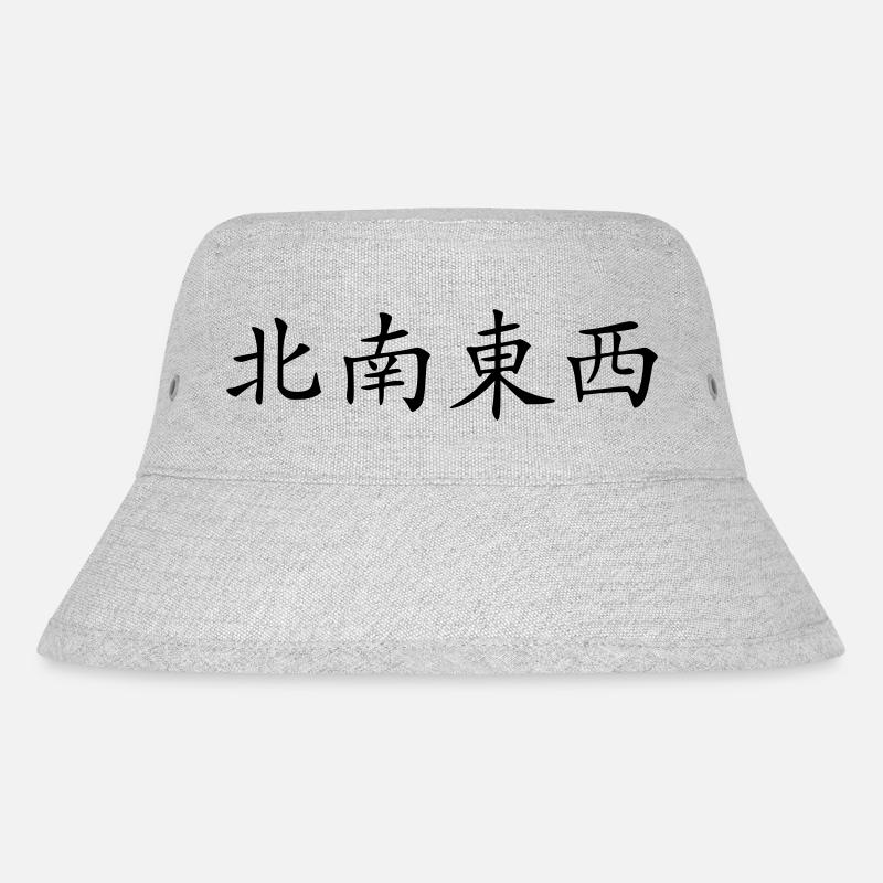 die_4_himmelsrichtungen - Stanley/Stella recycelter Bucket Hat - Grau meliert