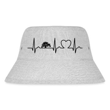 ECG Curve - Heart Curve - Pulse - Turtle - Stanley/Stella Recycled Bucket Hat - heather grey - Front