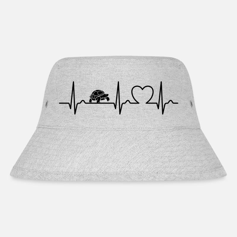ECG Curve - Heart Curve - Pulse - Turtle - Stanley/Stella Recycled Bucket Hat - heather grey