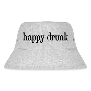 Happy Drunk Black - Stanley/Stella Recycled Bucket Hat - heather grey - Front