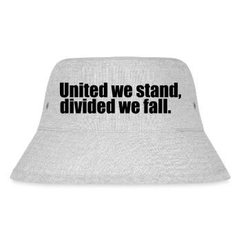 Vereint stehen wir Zitat - Stanley/Stella recycelter Bucket Hat - Grau meliert - Vorne