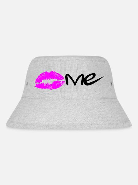 Kiss me - Stanley/Stella recycelter Bucket Hat - Grau meliert