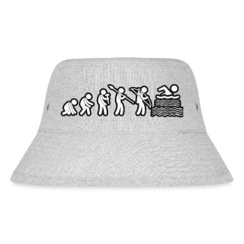 Evolution Natation Blanc Grunge - Bob recyclé Stanley/Stella - gris chiné - Devant