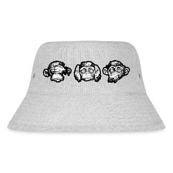 Die drei Affen - Stanley/Stella recycelter Bucket Hat - Grau meliert - Vorne