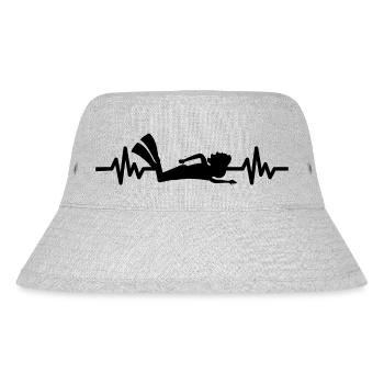 Heartbeat Swimmer - Diver Water Sports Athlete - Stanley/Stella Recycled Bucket Hat - heather grey - Front