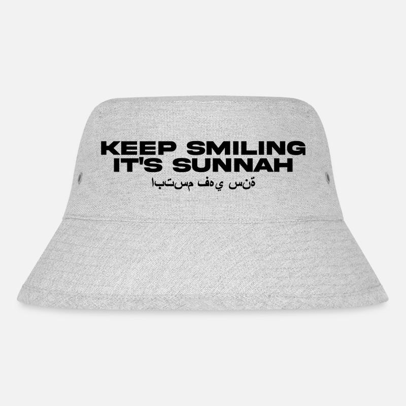 Keep Smiling it's Sunnah - Stanley/Stella recycelter Bucket Hat - Grau meliert