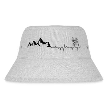 Flower - Heartbeat - Mountain - (6) - Stanley/Stella Recycled Bucket Hat - heather grey - Front
