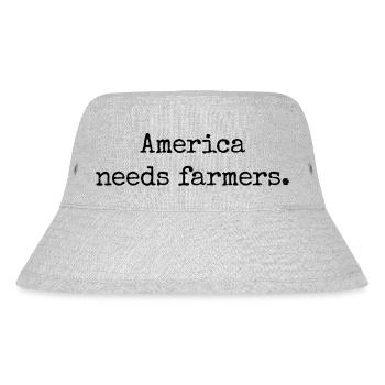 America Needs Farmers - Geschenk für USA Bauern - Stanley/Stella recycelter Bucket Hat - Grau meliert - Vorne