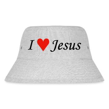I love Jesus EN - Stanley/Stella recycelter Bucket Hat - Grau meliert - Vorne