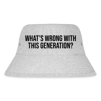 What's wrong with this generation - Stanley/Stella recycelter Bucket Hat - Grau meliert - Vorne