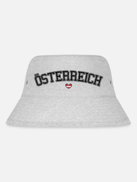 Österreich Herz Schrift - Stanley/Stella recycelter Bucket Hat - Grau meliert