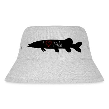 I Love Pike in black with transparent lettering - Stanley/Stella recycelter Bucket Hat - Grau meliert - Vorne