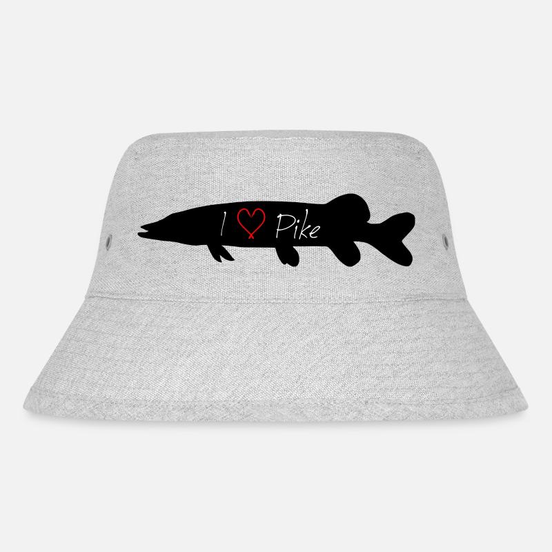 I Love Pike in black - Stanley/Stella recycelter Bucket Hat - Grau meliert