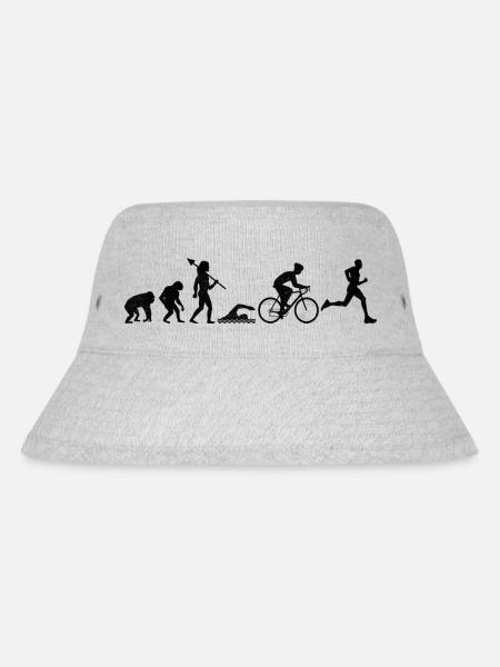 Evolution Triathlon Laufrad Schwimmen Triathlet Triat - Stanley/Stella recycelter Bucket Hat - Grau meliert