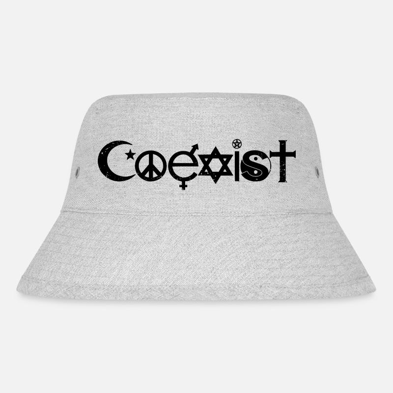 Coexist - Stanley/Stella recycelter Bucket Hat - Grau meliert
