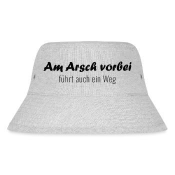 Am Arsch vorbei, führt auch ein Weg - Stanley/Stella recycelter Bucket Hat - Grau meliert - Vorne