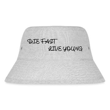 DIE FAST LIVE YOUNG - Stanley/Stella recycelter Bucket Hat - Grau meliert - Vorne