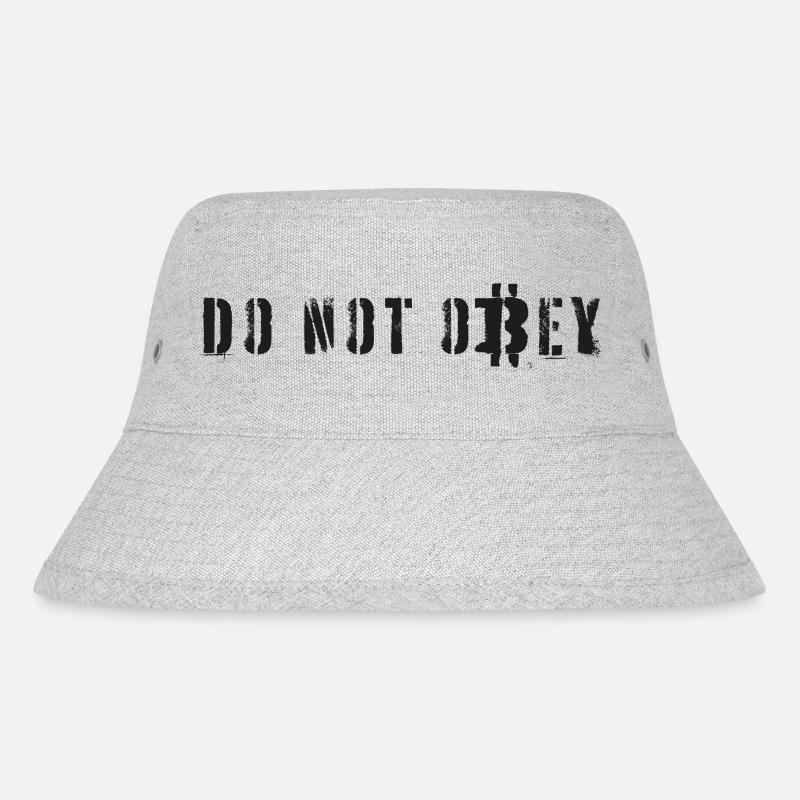Bitcoiners Do Not Obey (Black) - Stanley/Stella Recycled Bucket Hat - heather grey