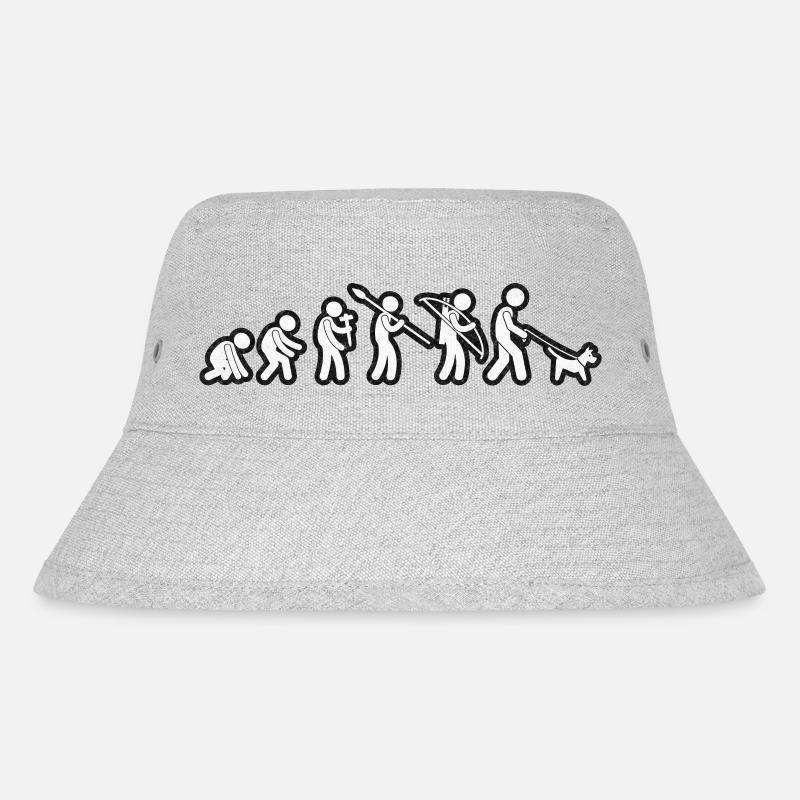 Evolution of Man Gassi Gehen White Grunge - Stanley/Stella recycelter Bucket Hat - Grau meliert