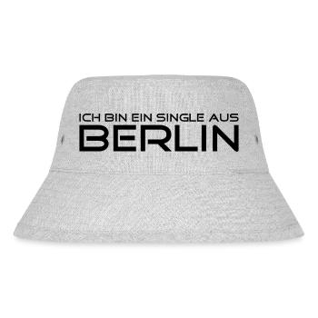 Ich bin ein Single aus Berlin - Schwarz - Stanley/Stella recycelter Bucket Hat - Grau meliert - Vorne