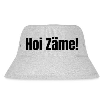 Hoi Zäme ! schwarz - Stanley/Stella recycelter Bucket Hat - Grau meliert - Vorne