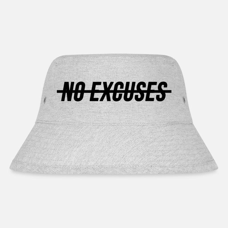 No Excuses - Stanley/Stella Recycled Bucket Hat - heather grey