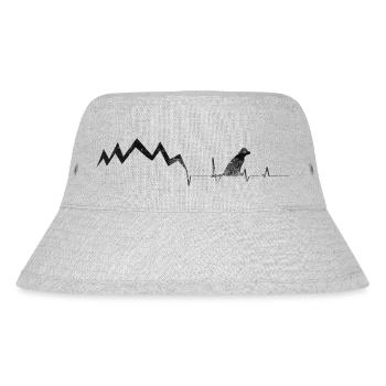 Hund - Herzklopfen - Berge - (3) - Stanley/Stella recycelter Bucket Hat - Grau meliert - Vorne