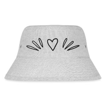gezeichnetes Herz - Stanley/Stella recycelter Bucket Hat - Grau meliert - Vorne