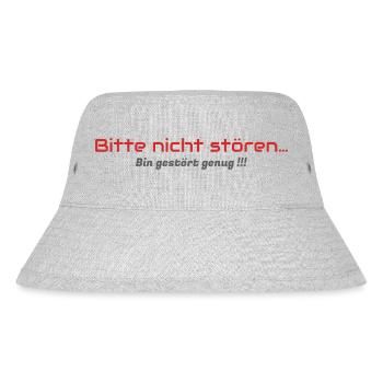 Bitte nicht stören - Stanley/Stella recycelter Bucket Hat - Grau meliert - Vorne