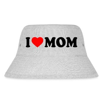 I love mom - Stanley/Stella recycelter Bucket Hat - Grau meliert - Vorne