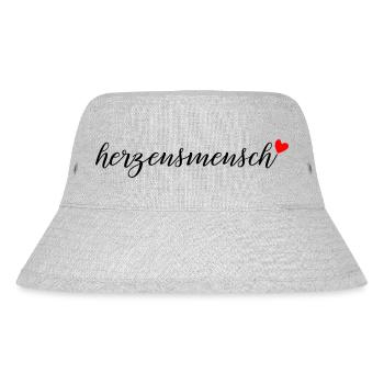 herzensmensch - Stanley/Stella recycelter Bucket Hat - Grau meliert - Vorne