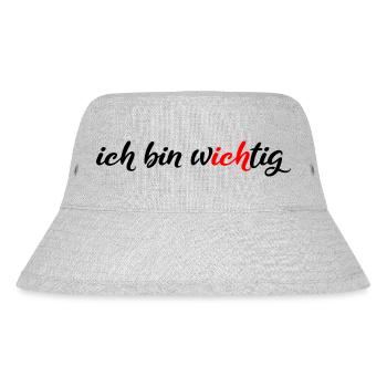 ich bin wichtig Black - Stanley/Stella recycelter Bucket Hat - Grau meliert - Vorne