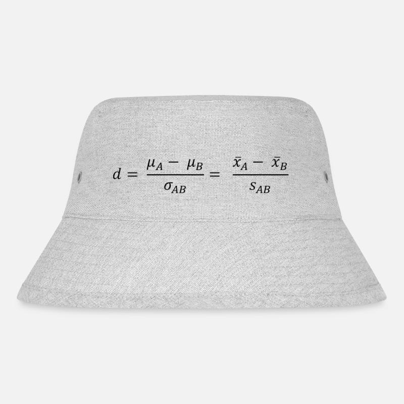 Cohen's d Effektstärke Psychologie Statistik - Stanley/Stella recycelter Bucket Hat - Grau meliert