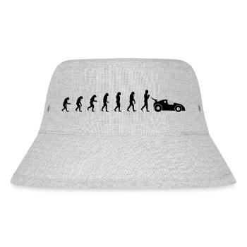evolution of racing / Evolution Rennfahrer Design - Stanley/Stella recycelter Bucket Hat - Grau meliert - Vorne