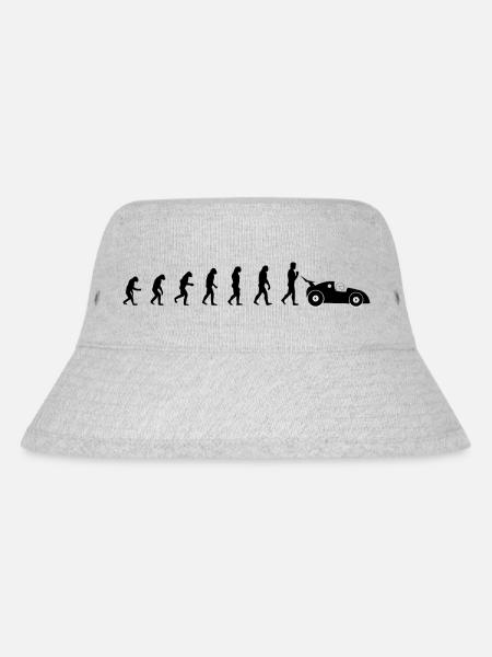 evolution of racing / Evolution Rennfahrer Design - Stanley/Stella recycelter Bucket Hat - Grau meliert