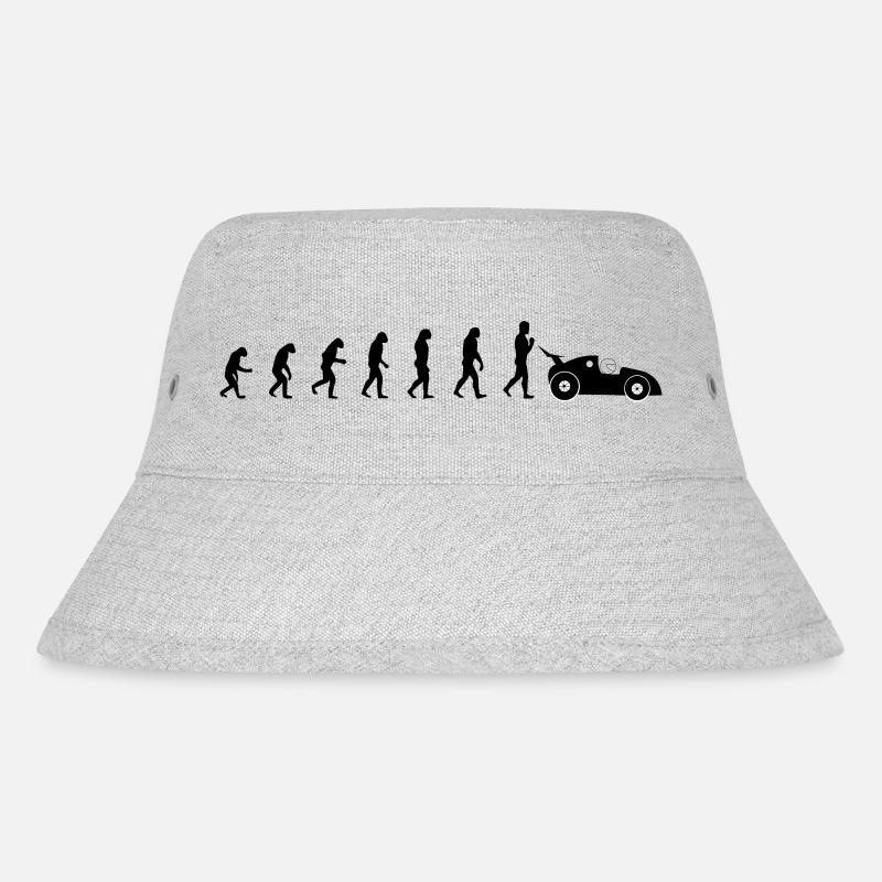 evolution of racing / Evolution Rennfahrer Design - Stanley/Stella recycelter Bucket Hat - Grau meliert