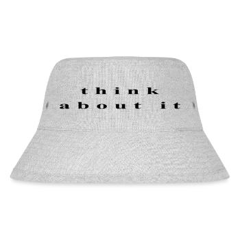 Denk darüber nach - Stanley/Stella recycelter Bucket Hat - Grau meliert - Vorne