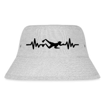 Herzschlag Schwimmer - Taucher Wassersport Athlet - Stanley/Stella recycelter Bucket Hat - Grau meliert - Vorne