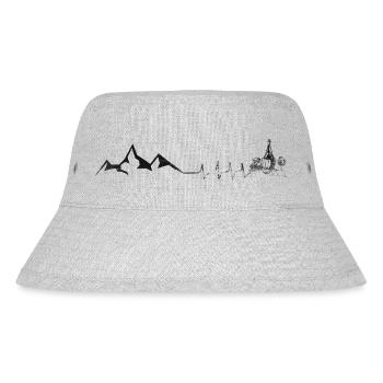 Wein - Herzschlag - Berg - (4) - Stanley/Stella recycelter Bucket Hat - Grau meliert - Vorne