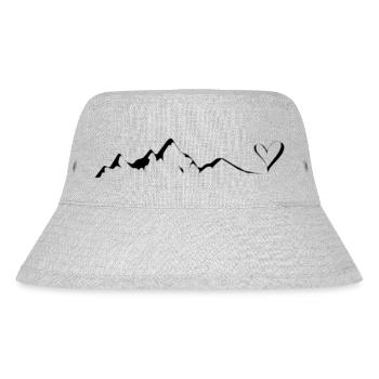 Herz - Berg - (7) - Stanley/Stella recycelter Bucket Hat - Grau meliert - Vorne
