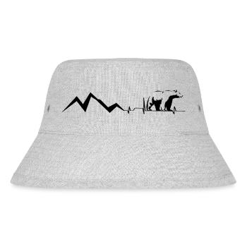 Heartbeat - Bear - Mountain - (3) - Stanley/Stella Recycled Bucket Hat - heather grey - Front